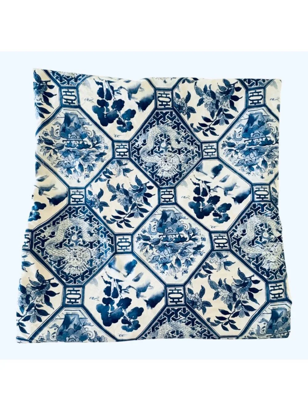 Ralph Lauren Palm Harbor Full Queen Duvet Cover Blue White Chinoiserie Pristine